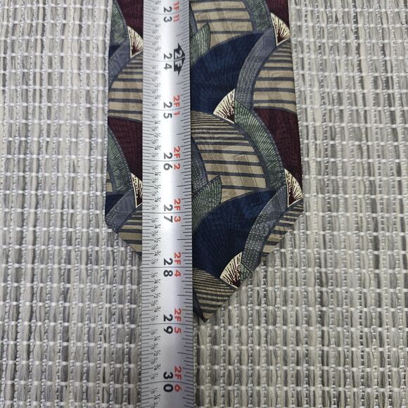 JB BRENT & Co Neck Tie All Silk Hand Crafted Vintage 90s Abstract Art to Wear - Picture 10 of 11